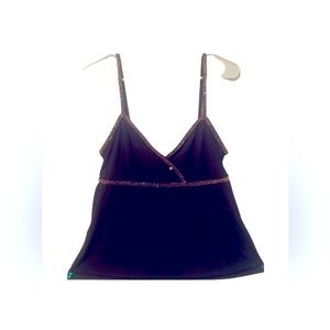 Beaded  spaghetti strap black dressy top